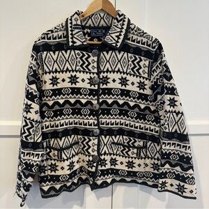 Jane Ashley Geometric Black and White Jacket